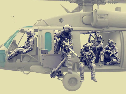 Resin helicopter crew - resin, set